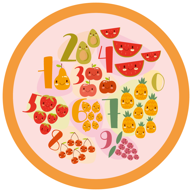 ゲーム ビニールマット フルーティーなカウントサークル - TENSTICKERS