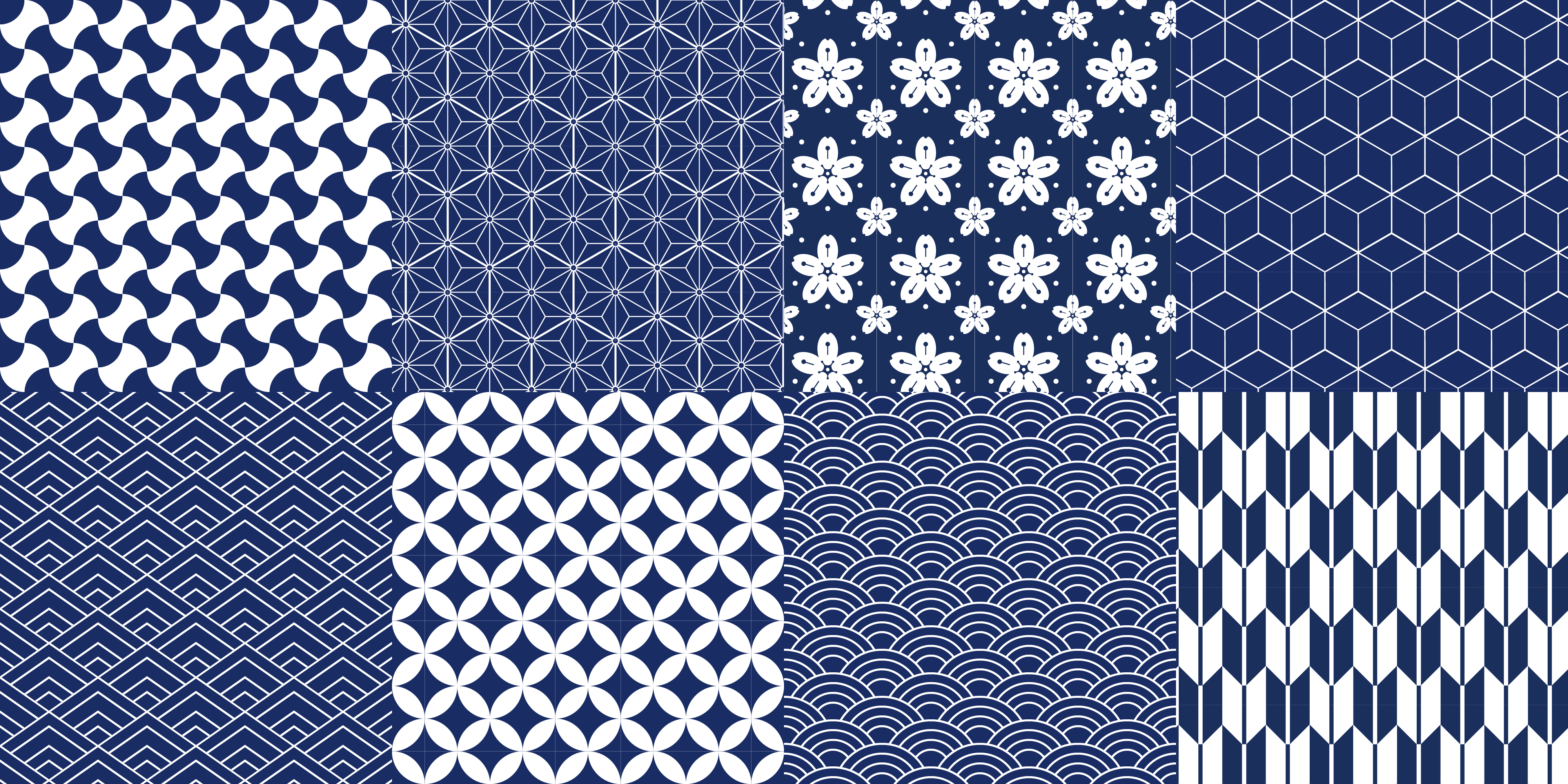 複雑な青と白のタイルのビニールカーペット - TENSTICKERS