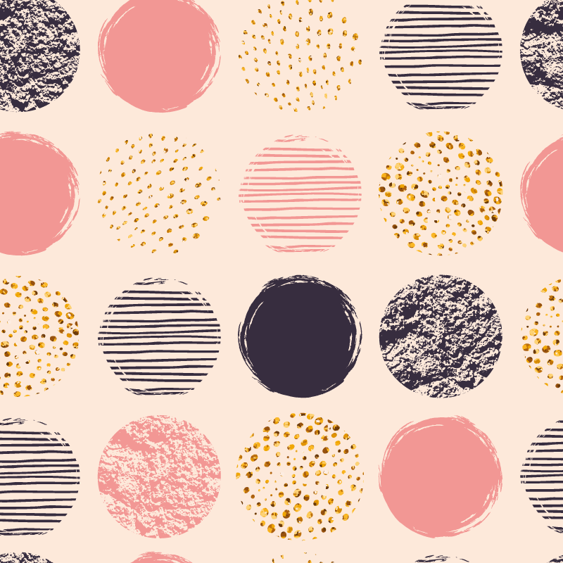 幾何学的な ビニールマット 水玉模様のアンサンブル - TENSTICKERS