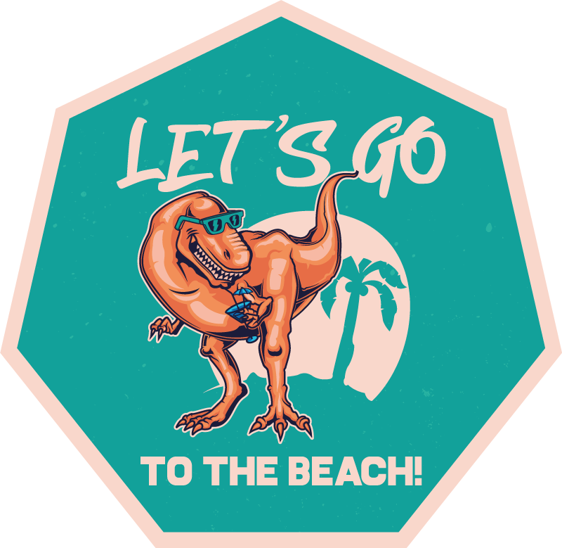 動物 ビニールマット ビーチの恐竜の楽しみ - TENSTICKERS