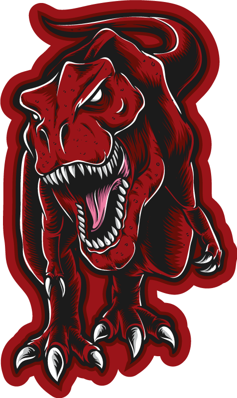 恐ろしいt-rex顔の動物の敷物 - TENSTICKERS