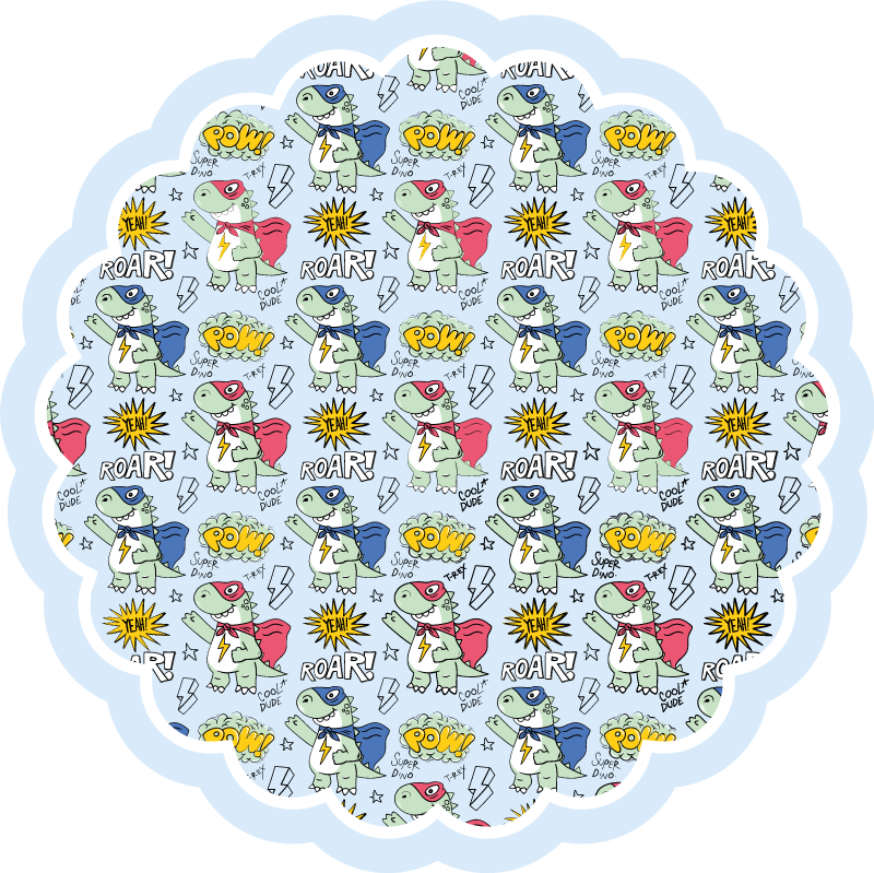 子供 ビニールマット スーパーヒーロー恐竜 - TENSTICKERS