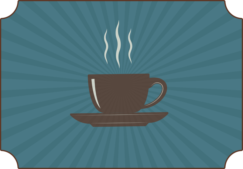 フレーズ ビニールマット 湯気の立つコーヒー - TENSTICKERS