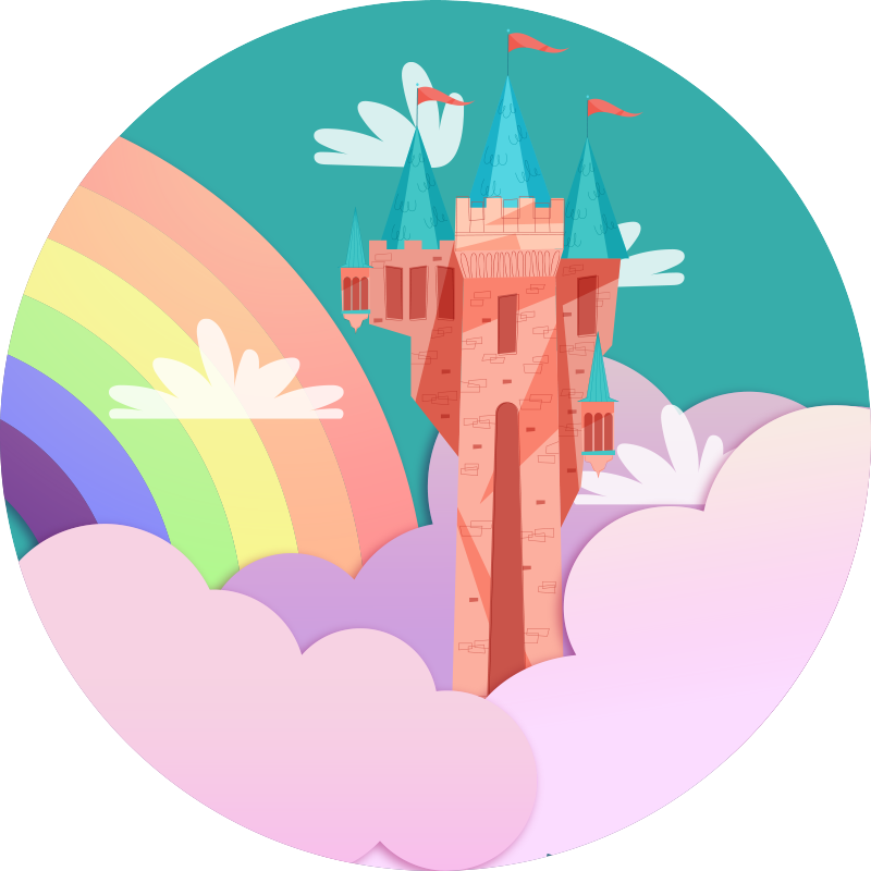 子供 ビニールマット 城のファンタジー - TENSTICKERS