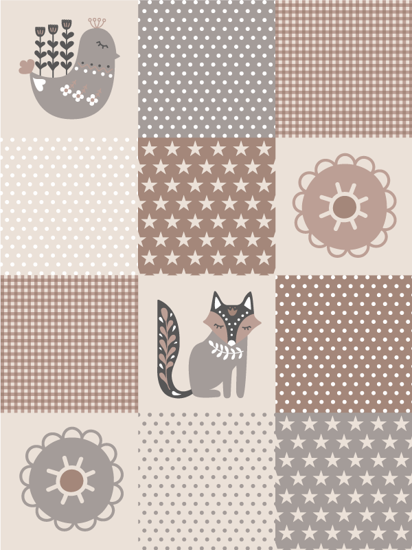 壁画 モアチルドレン パッチワーク遊び時間 - TENSTICKERS