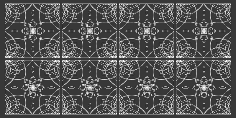 花と植物の壁画 花の輪郭 - TENSTICKERS