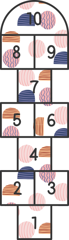 アルファベット ビニール マット 石けり遊びの数字 - TENSTICKERS