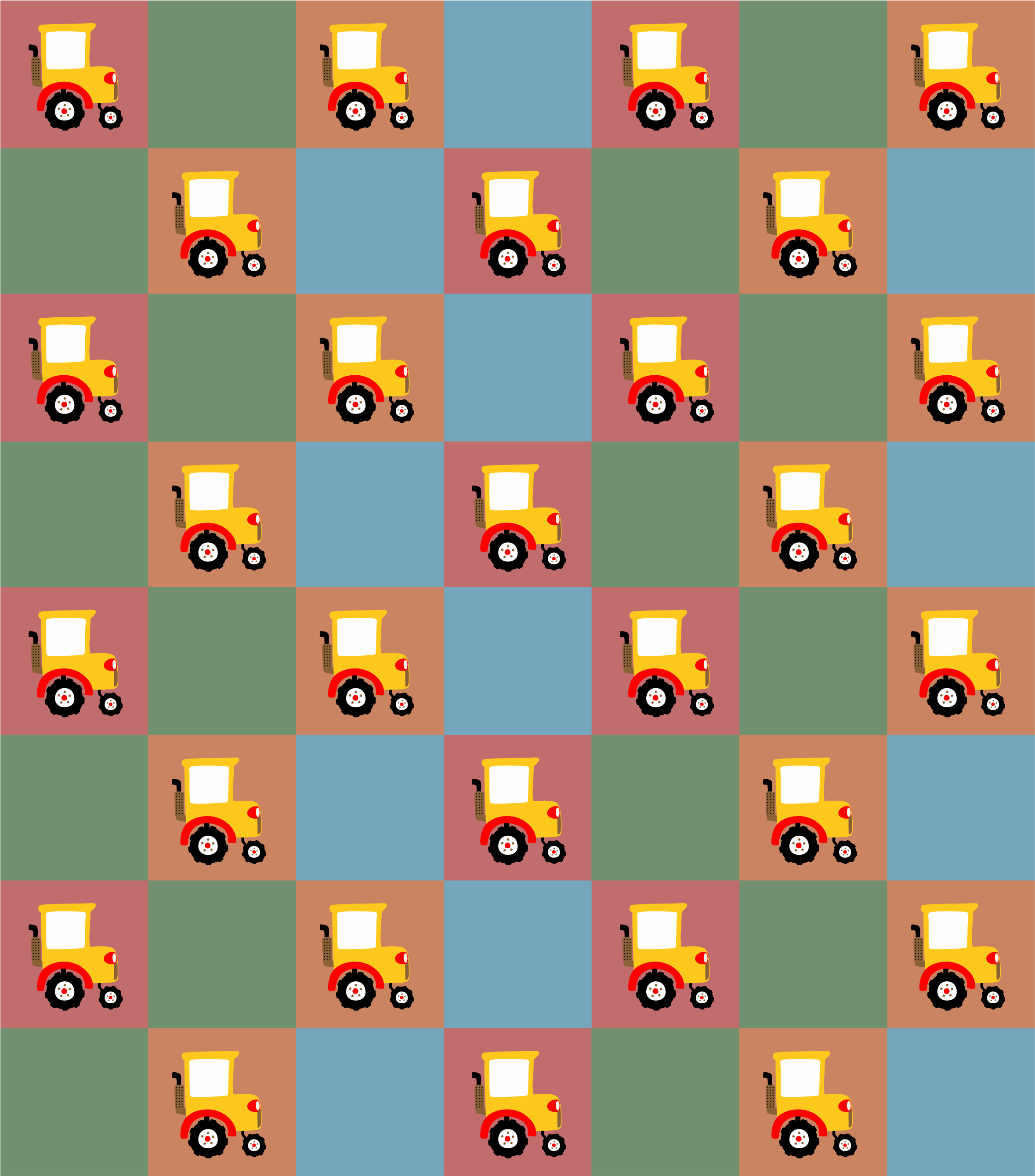 壁画 モアチルドレン トラクターパターン - TENSTICKERS