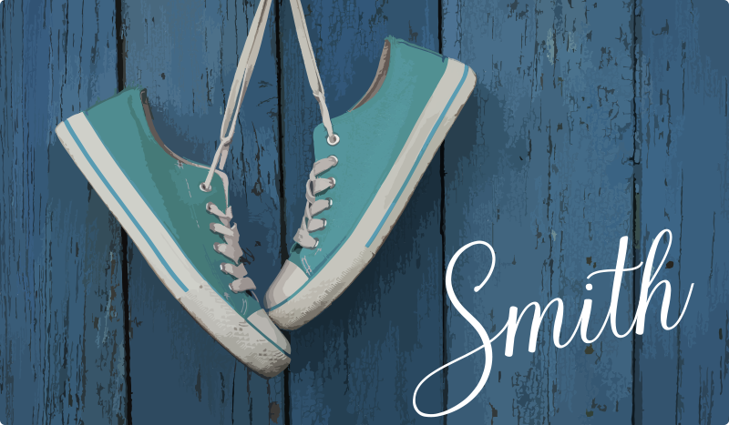 コンバースパーソナライズされたマットと家族の名前 - TENSTICKERS