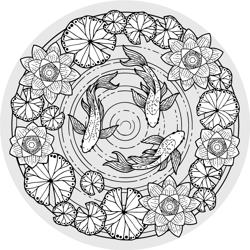 動物 ビニールマット 鯉の静けさ - TENSTICKERS