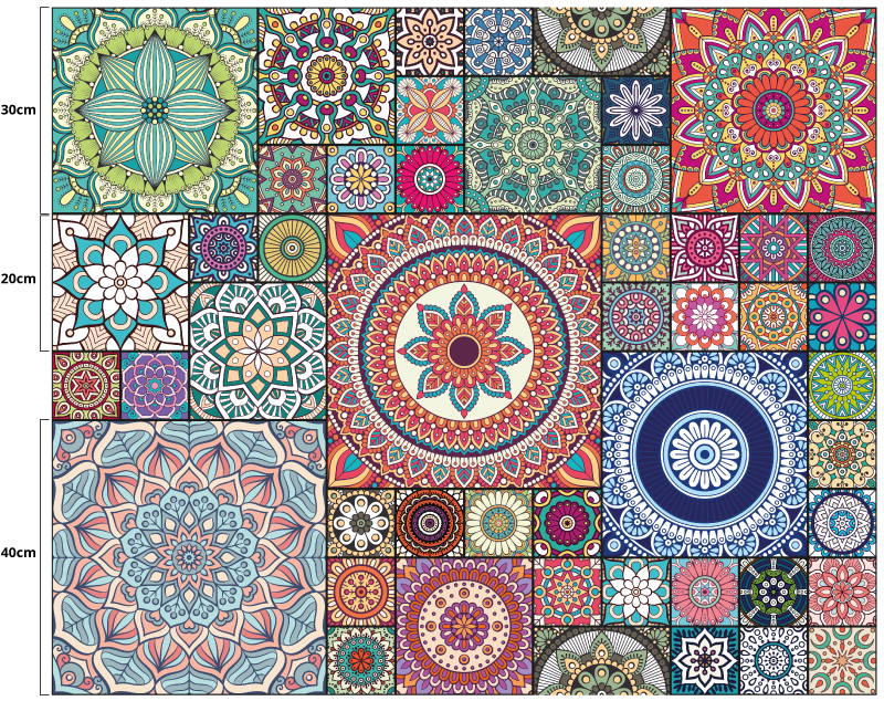 マンダラ ビニールマット マンダラ模様 - TENSTICKERS