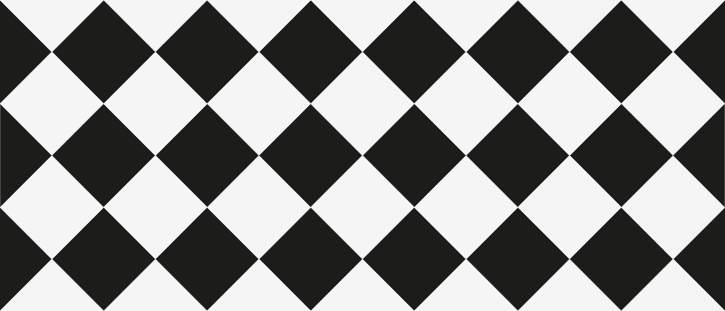 黒と白のひし形のタイルカーペット - TENSTICKERS