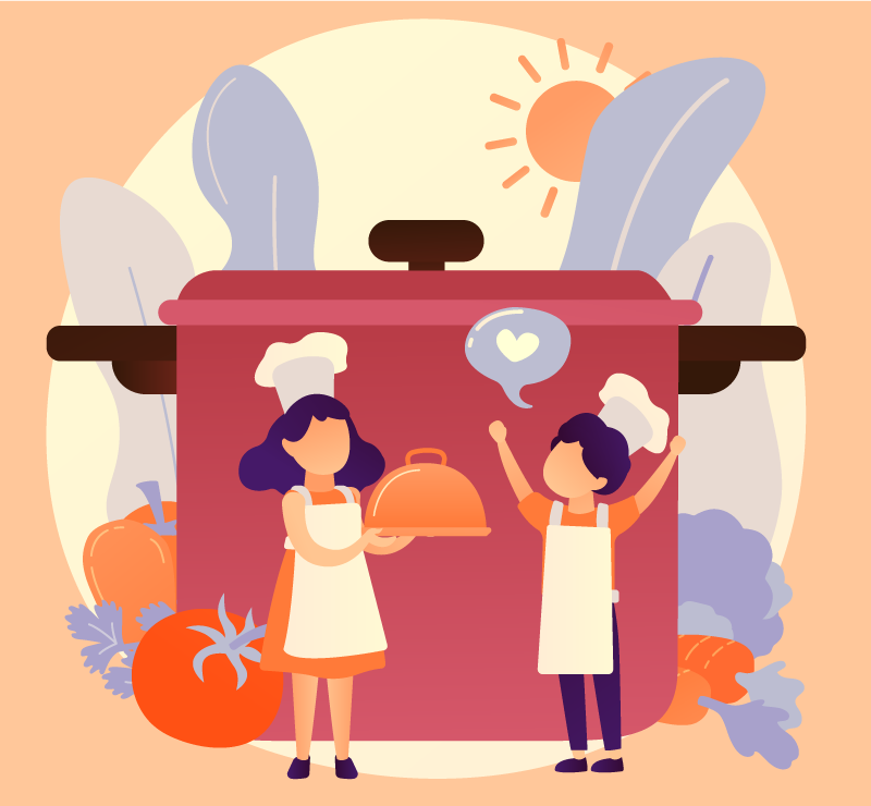 子供 ビニールマット 料理のキャラクター - TENSTICKERS