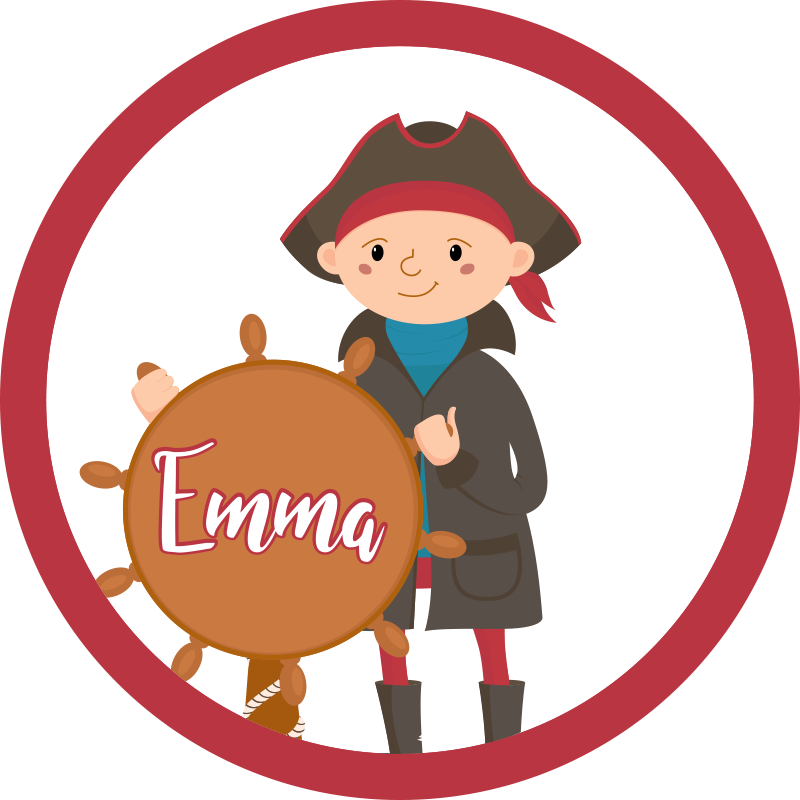 名前 ビニールマット 海賊カスタマイズ可能 - TENSTICKERS