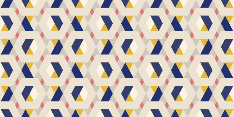 現代のビニールマット六角形の幾何学模様 - TENSTICKERS