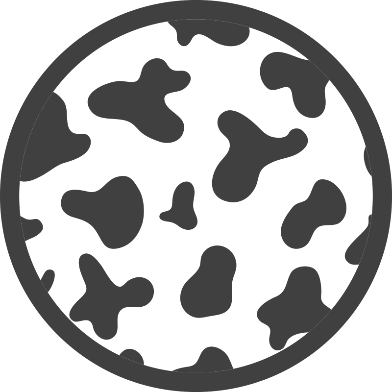 動物柄 ビニール マット 牛革の円形モチーフ - TENSTICKERS