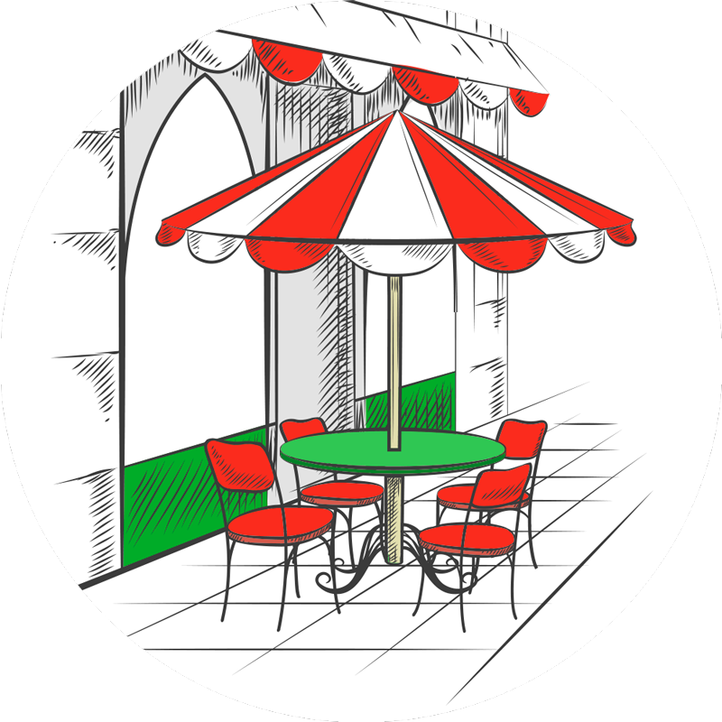 イタリアのカフェキッチンビニールラグ - TENSTICKERS