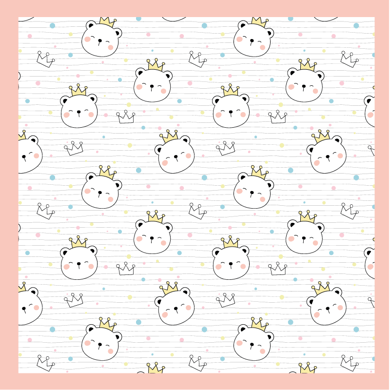 壁画 モアチルドレン 冠をかぶった動物キャラクター - TENSTICKERS