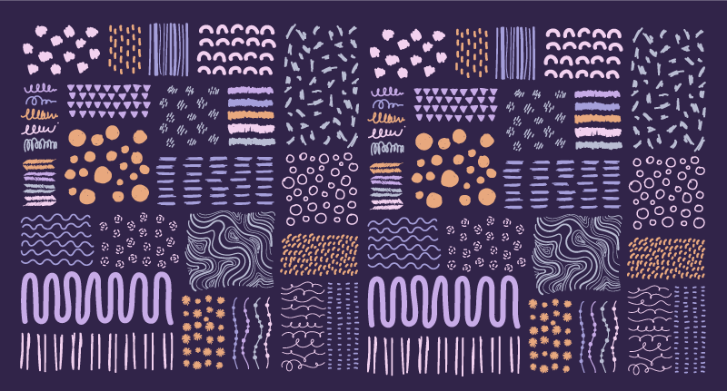 リビングルーム ビニールマット 青の筆跡 - TENSTICKERS