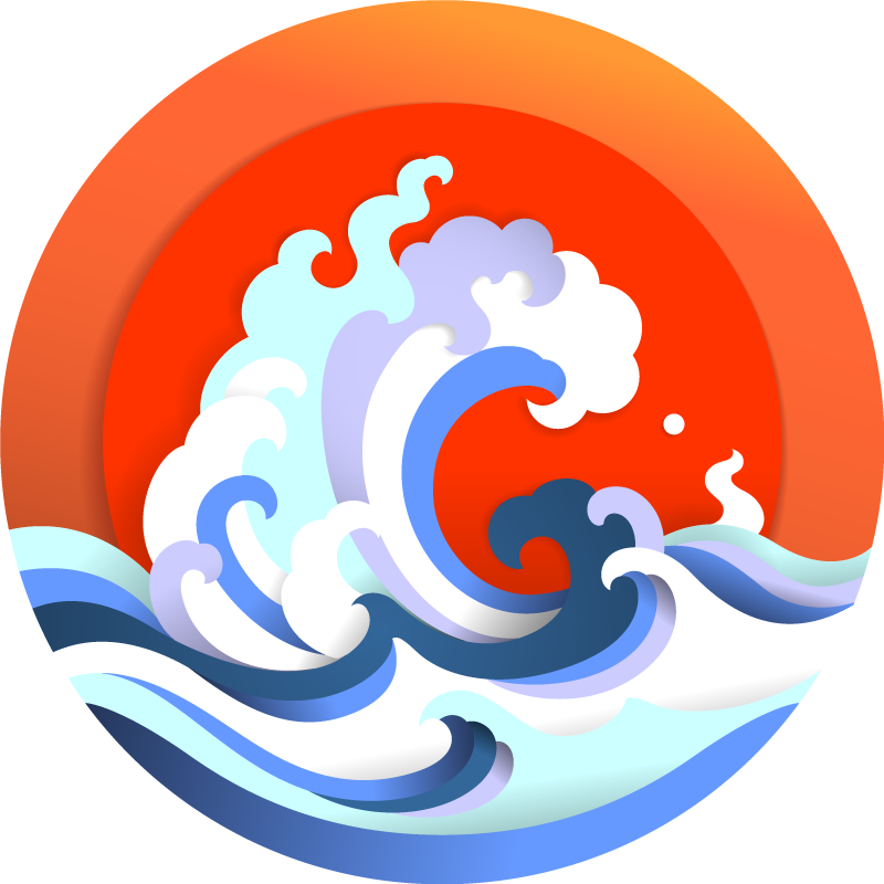 フォトミュラルネイチャー 海洋波輪 - TENSTICKERS