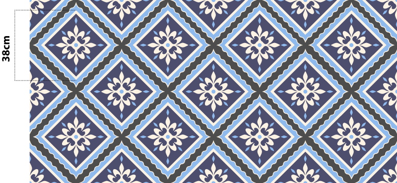 キッチン マット ビニール タイルフローラルパターン - TENSTICKERS