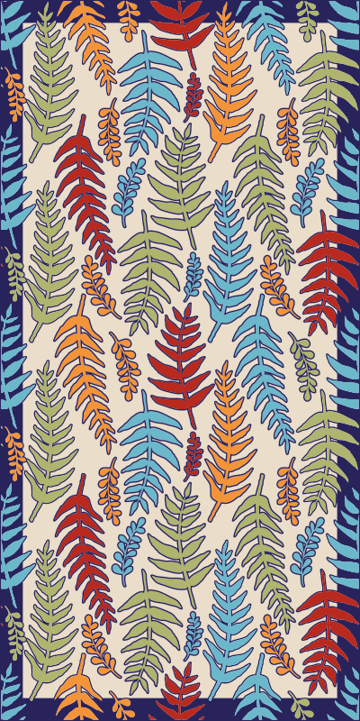 花と植物の壁画 植物のストライプ - TENSTICKERS