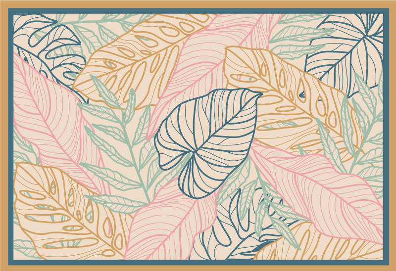 フォトミュラルネイチャー葉の多いトロピカルパターン - TENSTICKERS