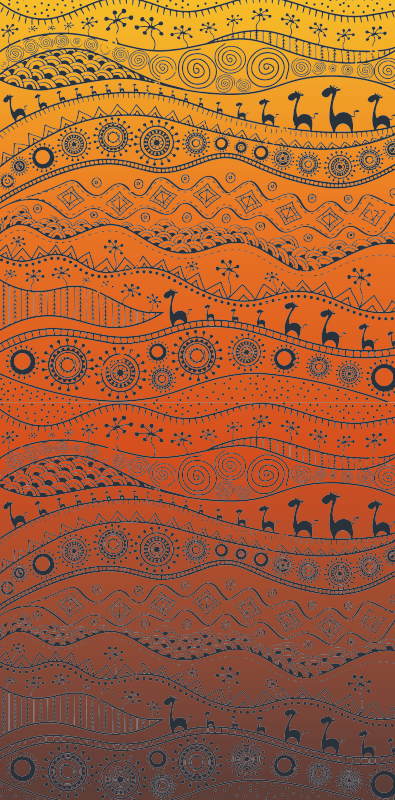 エスニック ビニールマット 文化的抽象模様 - TENSTICKERS