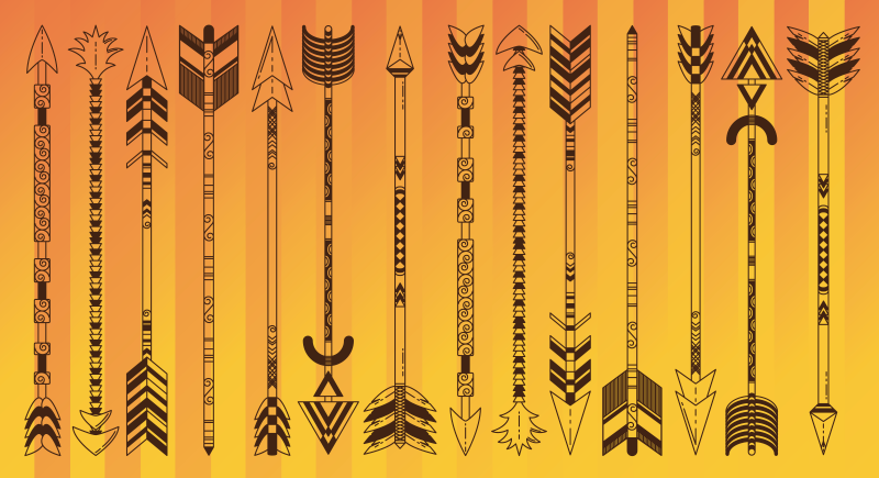 エスニック ビニールマット トライバルアローパターン - TENSTICKERS