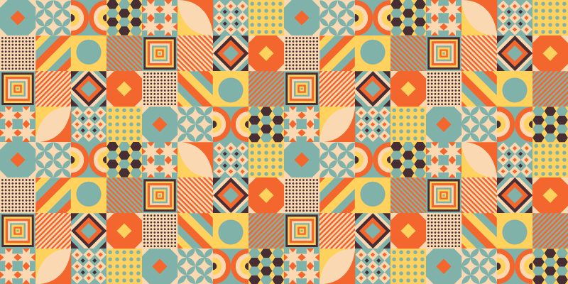 幾何学的なビニールマット活気あるタイルコンセプト - TENSTICKERS