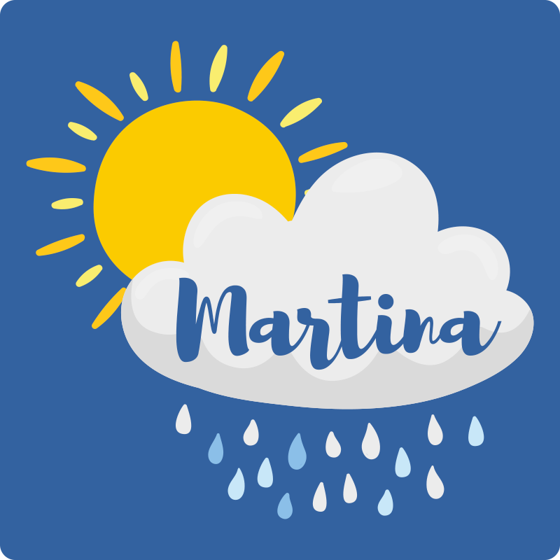 壁画 モアチルドレン 名前入り雨雲 - TENSTICKERS