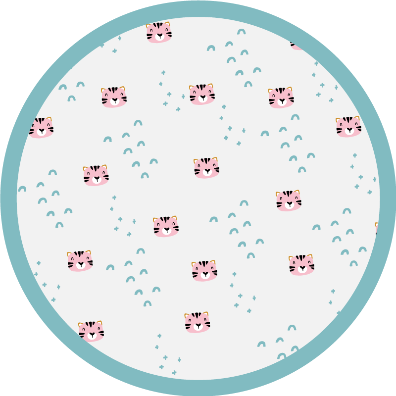 壁画 モアチルドレン 青い虹とピンクの猫 - TENSTICKERS