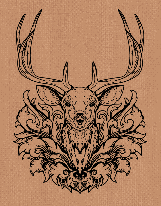 動物 ビニールマット おしゃれなシカデザイン - TENSTICKERS