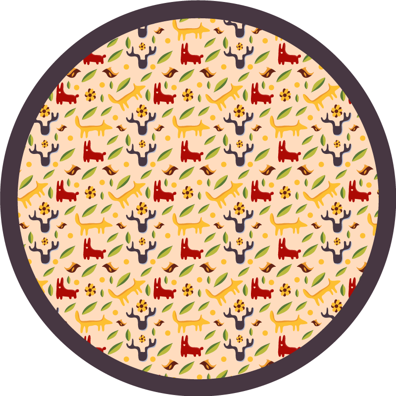 壁画 モアチルドレン カラフルな森の動物たち - TENSTICKERS