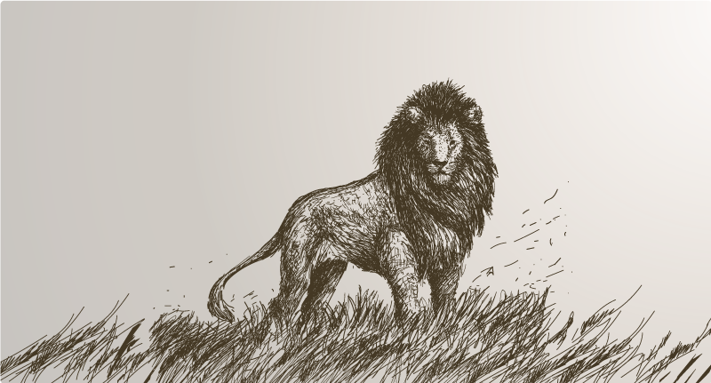 動物 ビニールマット 雄大なライオンの反映 - TENSTICKERS