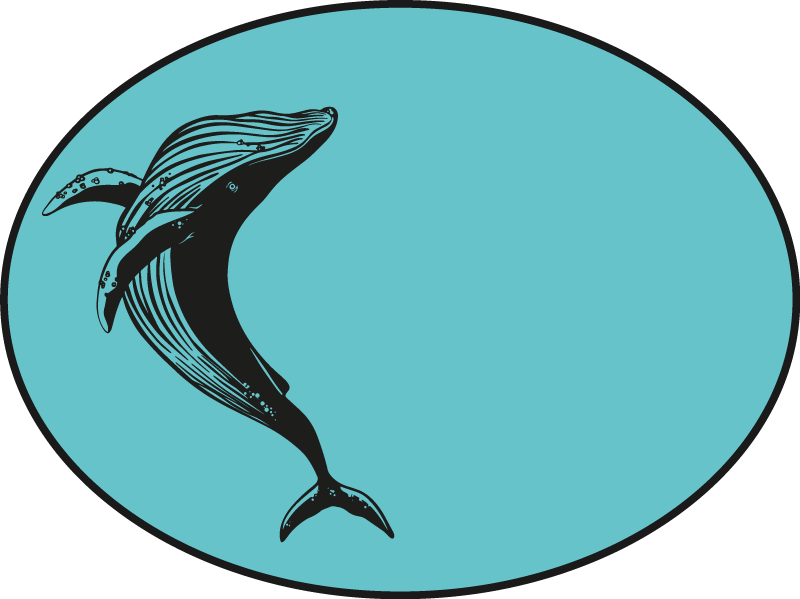 ヴィンテージクジラ動物カーペット - TENSTICKERS