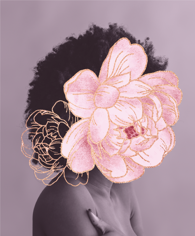 牡丹人花柄ビニール絨毯 - TENSTICKERS