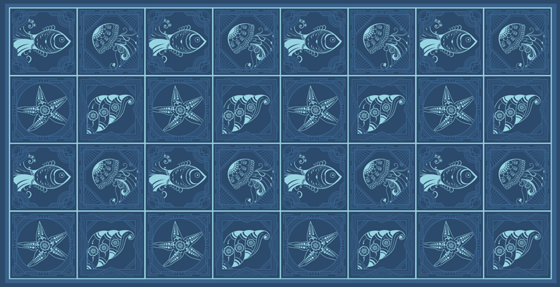 バスルームに1枚ビニールカーペット海の生き物デザイン - TENSTICKERS