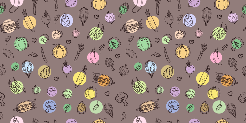 キッチン マット ビニール カラフルな野菜柄 - TENSTICKERS