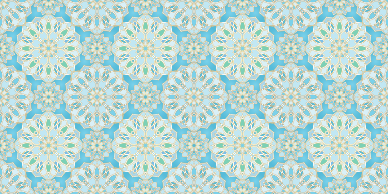 マンダラ ビニールマット 青の精緻な要素 - TENSTICKERS