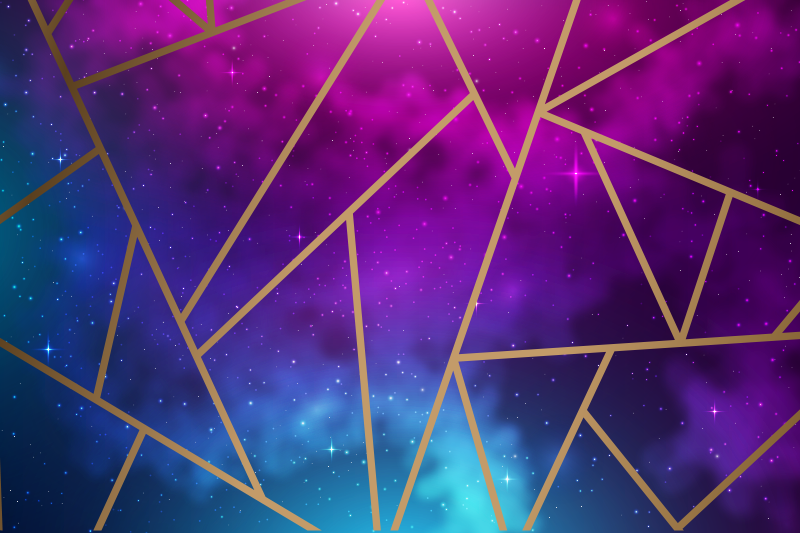 幾何学的なビニールマット宇宙の青と紫の模様 - TENSTICKERS