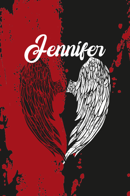 十代の若者たち ビニルマット 名前入りハートウィング - TENSTICKERS