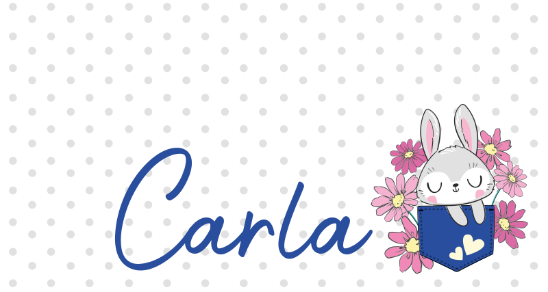 壁画 モアチルドレン 名前入りグレーのウサギ - TENSTICKERS