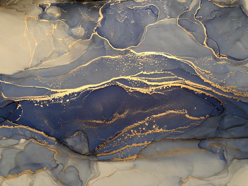 ネイビーブルーの岩石の床タイル - TENSTICKERS