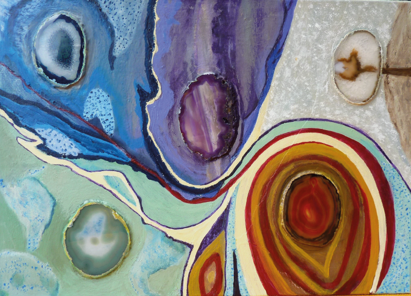 色とりどりの瑪瑙石の床タイル - TENSTICKERS