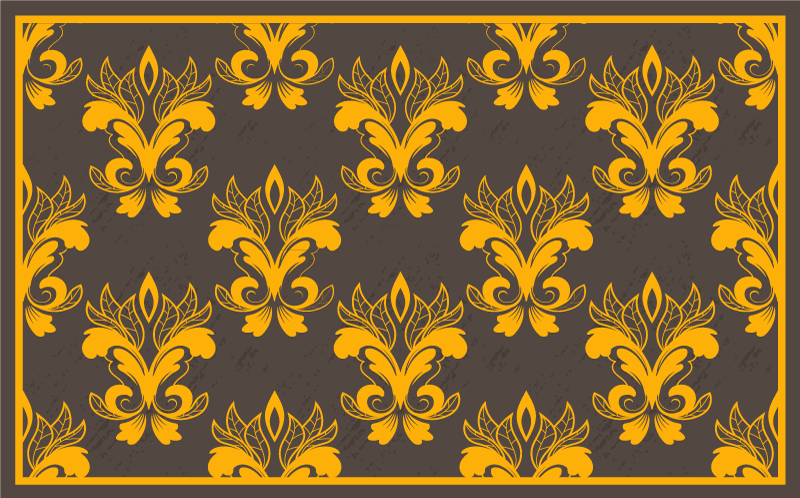 ビンテージ ビニールマット 優雅な植物のアレンジメント - TENSTICKERS