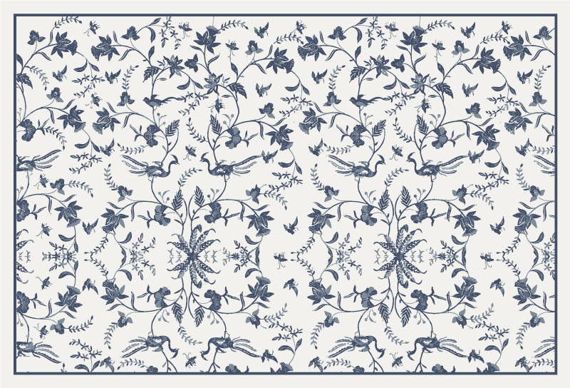 花と植物の壁画 青い花 - TENSTICKERS