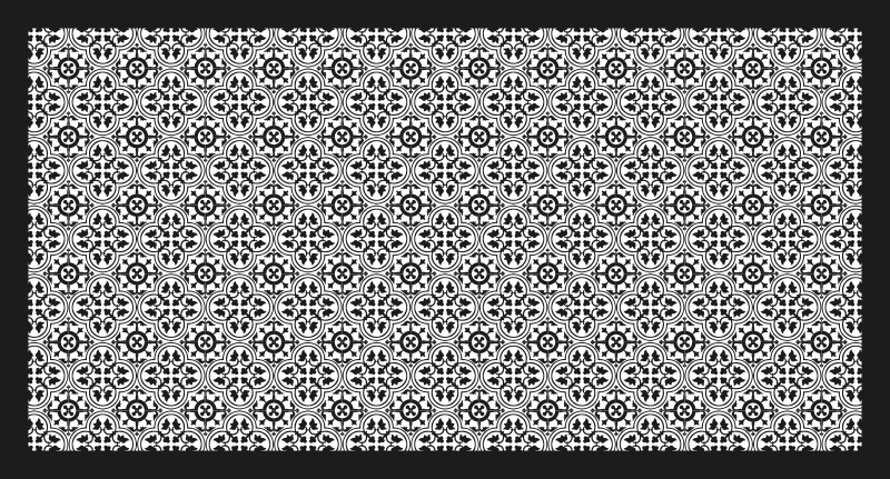 ビニール タイル カーペット ブラックフローラルパターン - TENSTICKERS