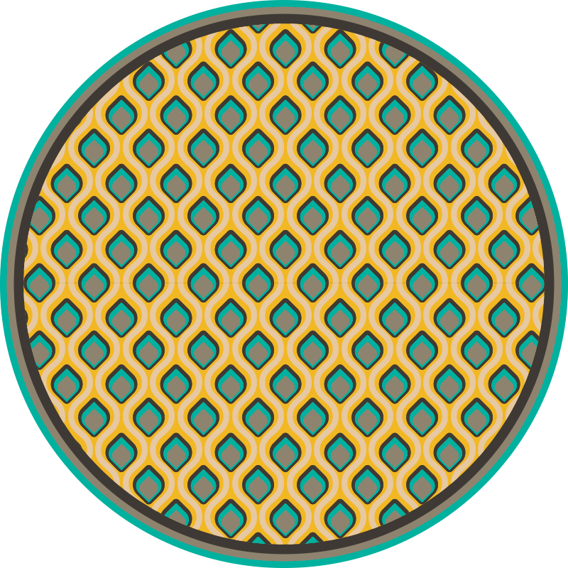 キッチン マット ビニール モダンミッドセンチュリーパターン - TENSTICKERS