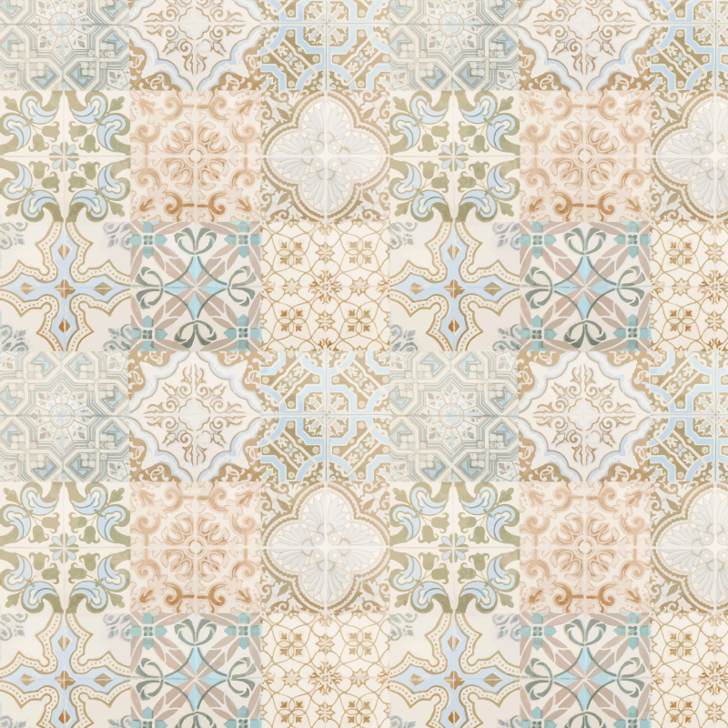 古い遺物スペイン風タイルカーペット - TENSTICKERS